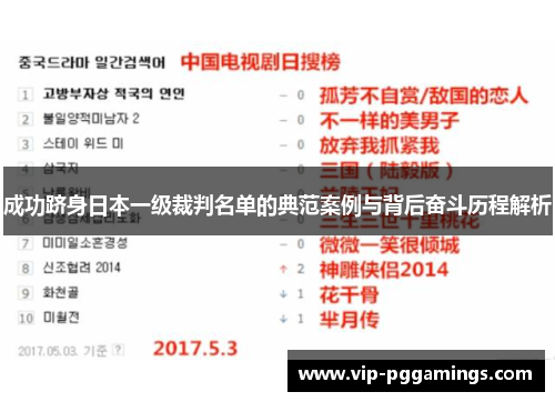 成功跻身日本一级裁判名单的典范案例与背后奋斗历程解析