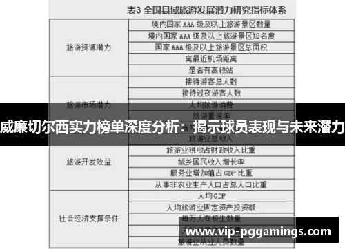 威廉切尔西实力榜单深度分析：揭示球员表现与未来潜力